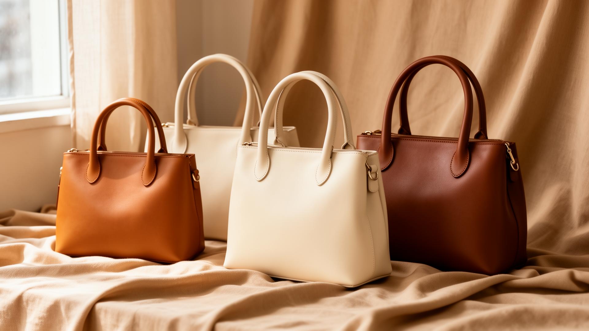 Colección de carteras de cuero en tonos cálidos